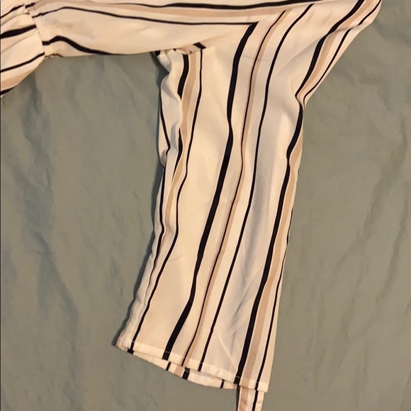 She + Sky 1X White with black & beige stripe dress - Picture 5 of 8